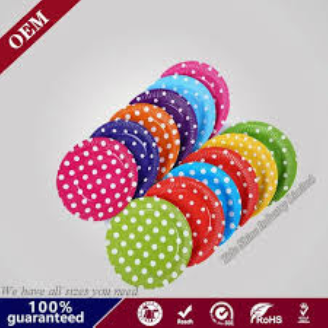 "ECSTACY 7.5""  PAPER PLATE DESIGN 3 DOTS & STRIPES"